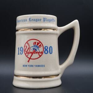 New York Yankees vs Kansas City Royals 1980 Baseball Playoffs Ceramic Beer Mug